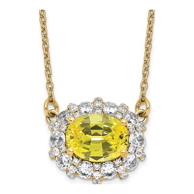 14K Yellow Gold 1 ct tw Lab-Grown Diamond Necklace