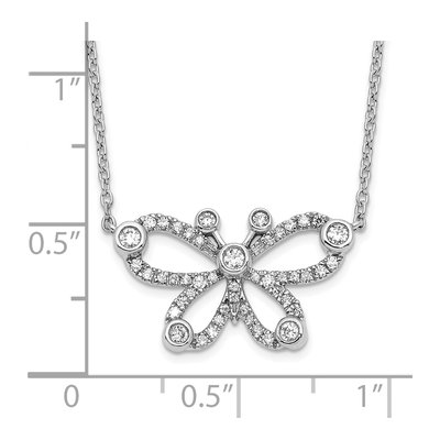 14K White Gold 1/4 ct tw Lab-Grown Diamond Butterfly Necklace – view 5