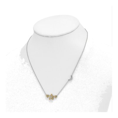 14K Two-Tone Gold 1/5 ct tw Lab-Grown Diamond Stars Moon Necklace – view 4