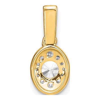 14K Yellow Gold 1/2 ct tw Lab-Grown Diamond IFGH Oval Vintage Pendant – view 4