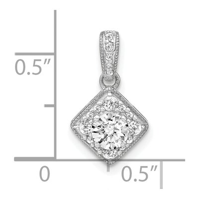 14K White Gold 1/2 ct tw Lab-Grown Diamond Vintage Pendant – view 3