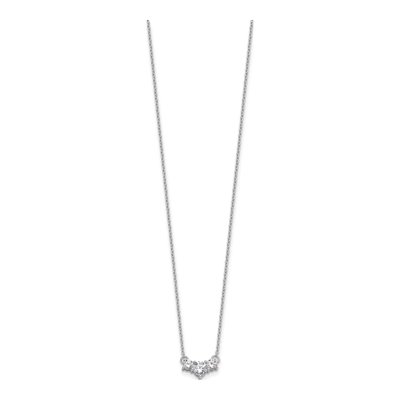 14K White Gold 3/4 ct tw Lab-Grown Diamond Round Three Necklace – view 2