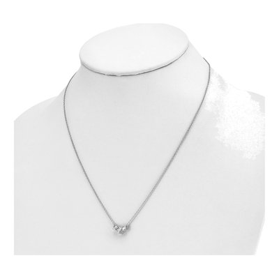 14K White Gold 3/4 ct tw Lab-Grown Diamond Round Three Necklace – view 3