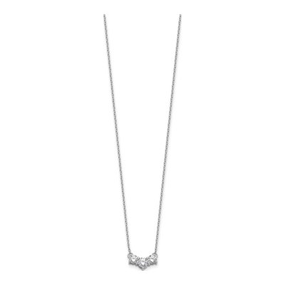 14K White Gold 1 ct tw Lab-Grown Diamond Round Three Necklace – view 3