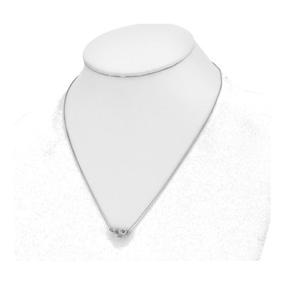14K White Gold 1 ct tw Lab-Grown Diamond Round Three Necklace – view 4