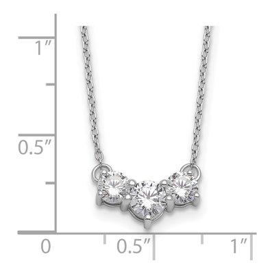14K White Gold 1 ct tw Lab-Grown Diamond Round Three Necklace – view 5
