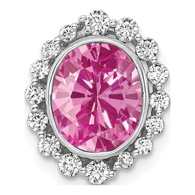 14K White Gold 1/2 ct tw Lab-Grown Diamond Slide Pendant
