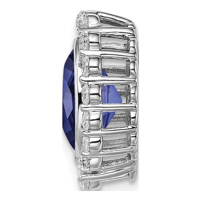 14K White Gold 1/2 ct tw Lab-Created Sapphire & Lab-Grown Diamond Slide Pendant – view 3