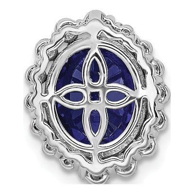 14K White Gold 1/2 ct tw Lab-Created Sapphire & Lab-Grown Diamond Slide Pendant – view 4