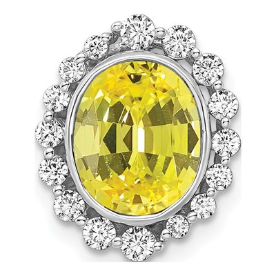 14K White Gold 1/2 ct tw Lab-Grown Diamond Halo Slide Pendant