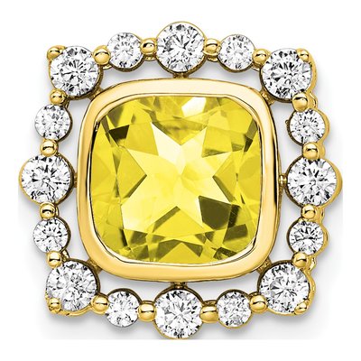14K Yellow Gold 1/2 ct tw Lab-Grown Diamond Slide Pendant