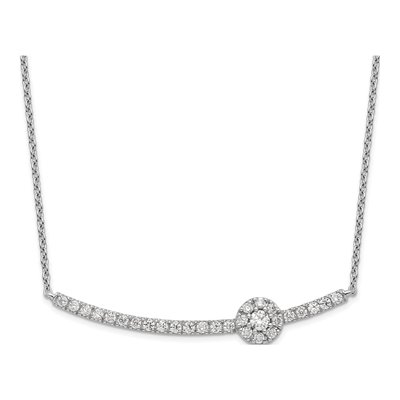14K White Gold 1/2 ct tw Lab-Grown Diamond Bar Necklace