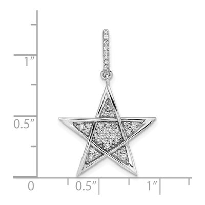 14K White Gold 1/4 ct tw Diamond Star Pendant – view 4