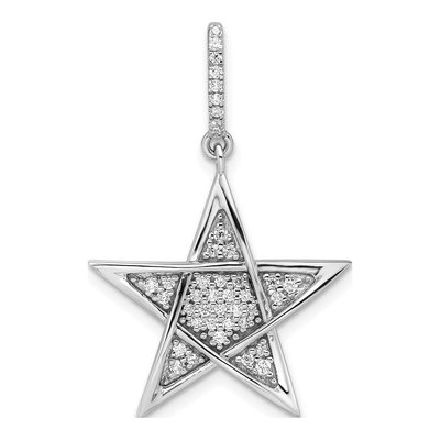 14K White Gold 1/4 ct tw Diamond Star Pendant