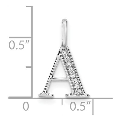 14K White Gold Diamond Letter A Pendant – view 4