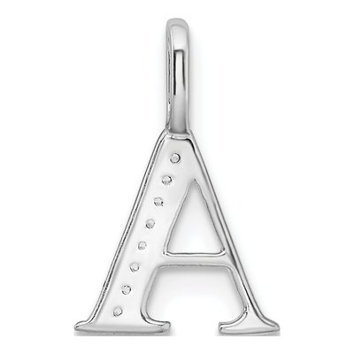 14K White Gold Diamond Letter A Pendant – view 5