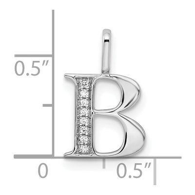 14K White Gold Diamond Letter B Pendant – view 4