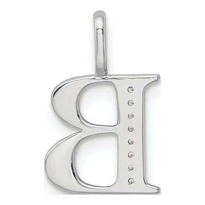 14K White Gold Diamond Letter B Pendant – view 5
