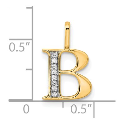 14K Yellow Gold Diamond Letter B Pendant – view 5