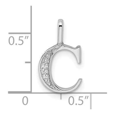 14K White Gold Diamond Letter C Pendant – view 4