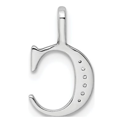 14K White Gold Diamond Letter C Pendant – view 5
