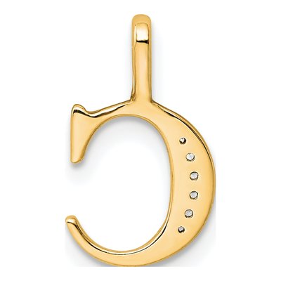 14K Yellow Gold Diamond Letter C Pendant – view 4