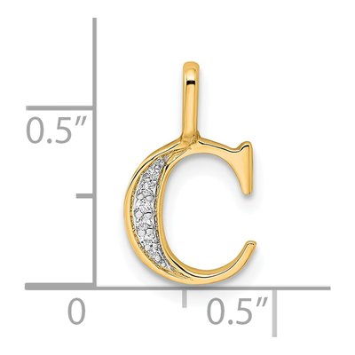 14K Yellow Gold Diamond Letter C Pendant – view 5