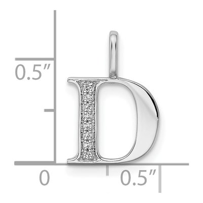 14K White Gold Diamond Letter D Pendant – view 4