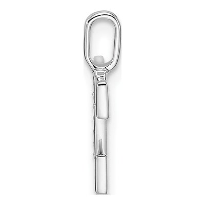 14K White Gold Diamond Letter E Pendant – view 3