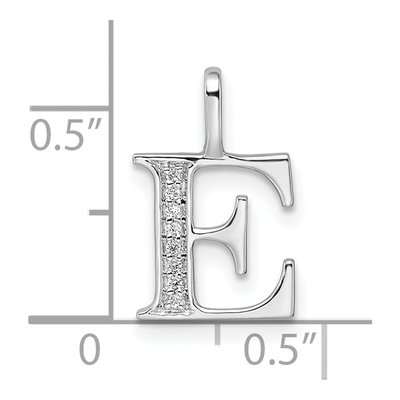 14K White Gold Diamond Letter E Pendant – view 4