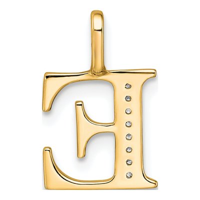 14K Yellow Gold Diamond Letter E Pendant – view 4