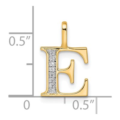 14K Yellow Gold Diamond Letter E Pendant – view 5