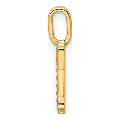 10K Yellow Gold Diamond Letter F Pendant – view 2
