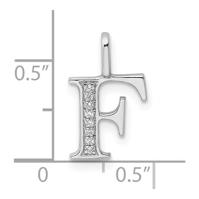 14K White Gold Diamond Letter F Pendant – view 3