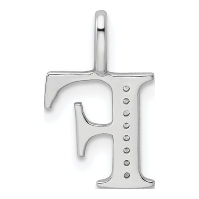 14K White Gold Diamond Letter F Pendant – view 4