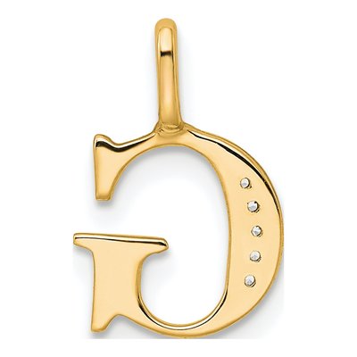 10K Yellow Gold Diamond Letter G Pendant – view 3