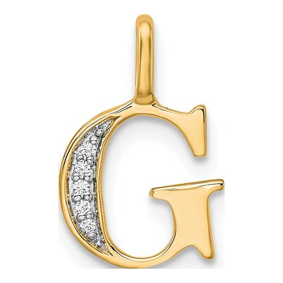 10K Yellow Gold Diamond Letter G Pendant