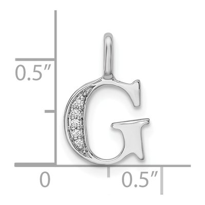 14K White Gold Diamond Letter G Pendant – view 4