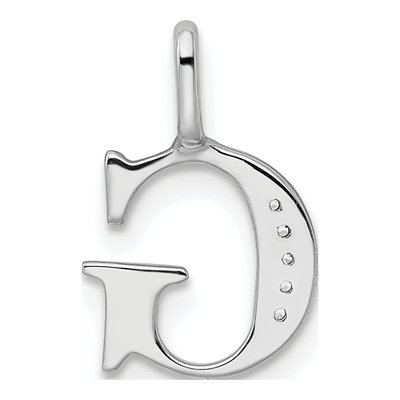 14K White Gold Diamond Letter G Pendant – view 5