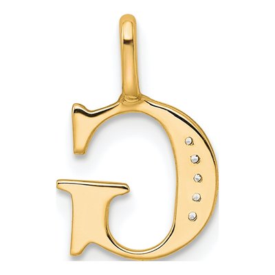14K Yellow Gold Diamond Letter G Pendant – view 4
