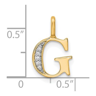 14K Yellow Gold Diamond Letter G Pendant – view 5
