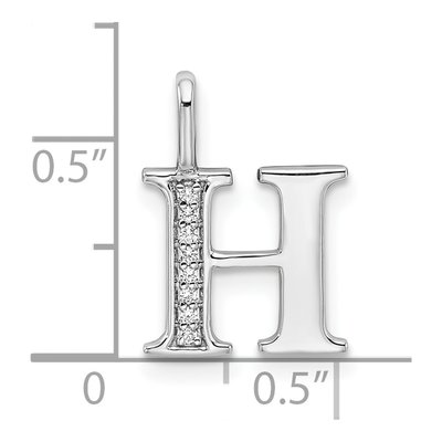 14K White Gold Diamond Letter H Pendant – view 4