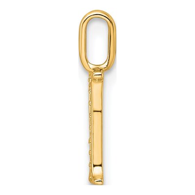 10K Yellow Gold Diamond Initial I Pendant – view 2