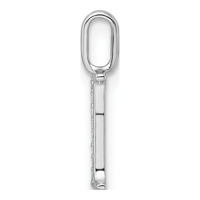 14K White Gold Diamond Initial I Pendant – view 3