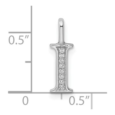 14K White Gold Diamond Initial I Pendant – view 4