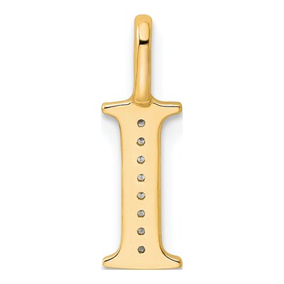 14K Yellow Gold Diamond Letter I Pendant – view 4