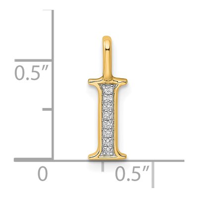 14K Yellow Gold Diamond Letter I Pendant – view 5