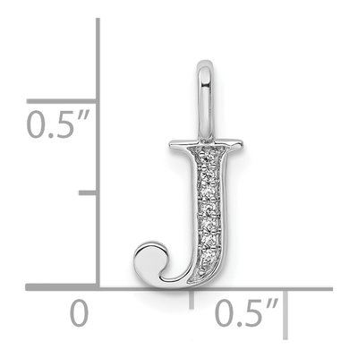 14K White Gold Diamond Letter J Pendant – view 4