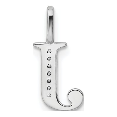 14K White Gold Diamond Letter J Pendant – view 5