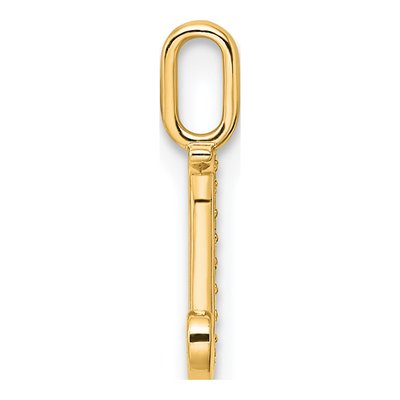 14K Yellow Gold Diamond Letter J Pendant – view 3